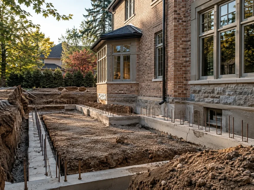 New Foundation Beside Existing Brick Home