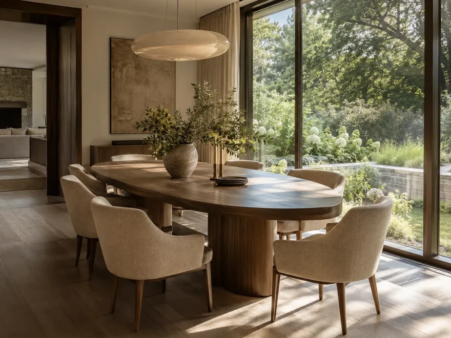 Dining Table Beside Garden Window