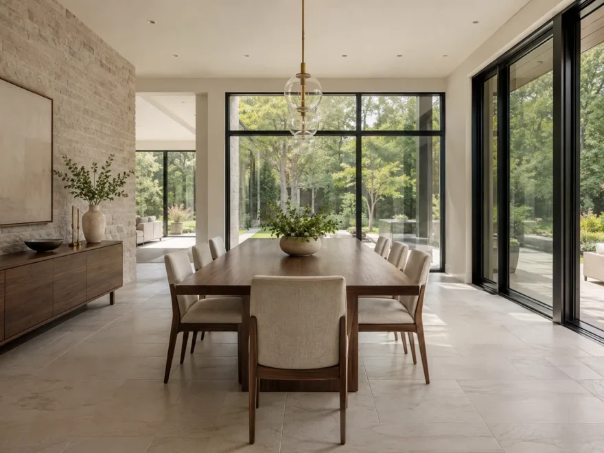 Dining Space Beside Terrace Glazing