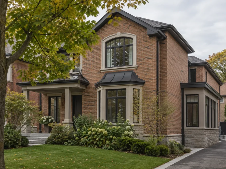 Brick Home with Integrated Side Wing