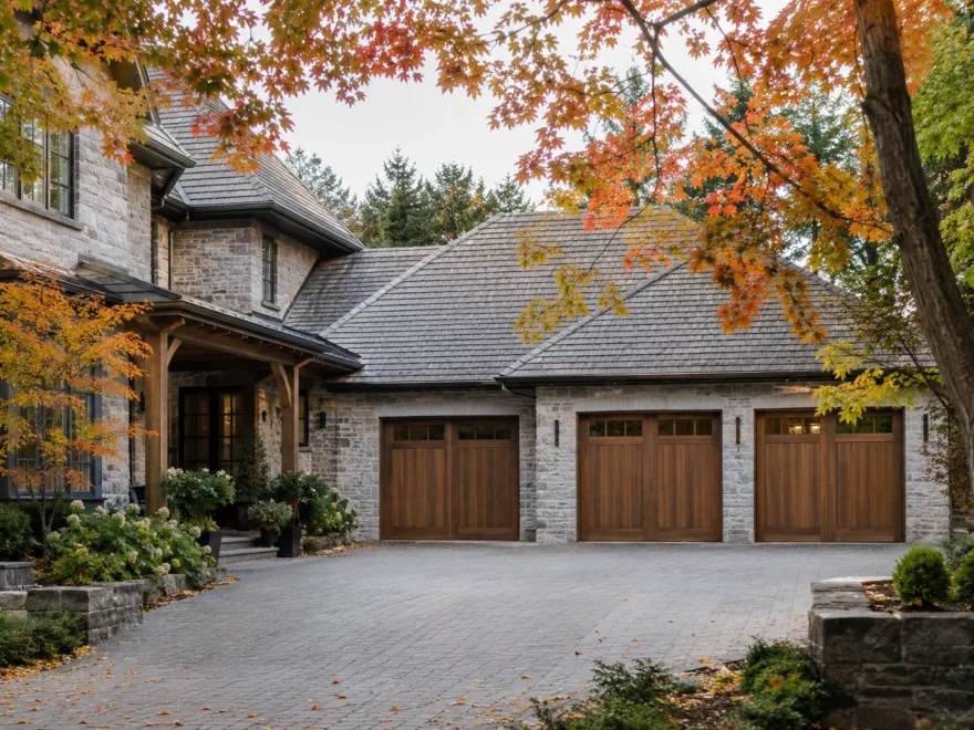 Attached Garage Integrated with Roofline