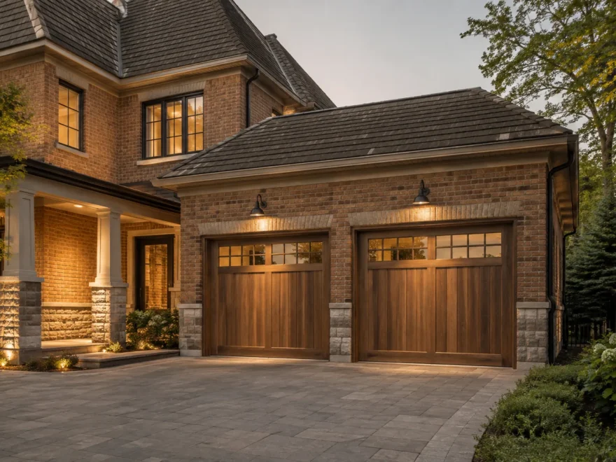 Garage Doors Set Within Brick Elevation