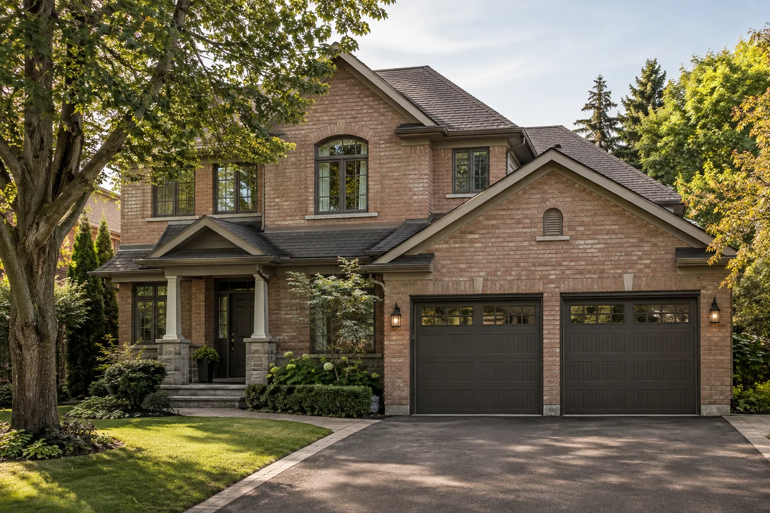 Attached Garage with Matching Brickwork