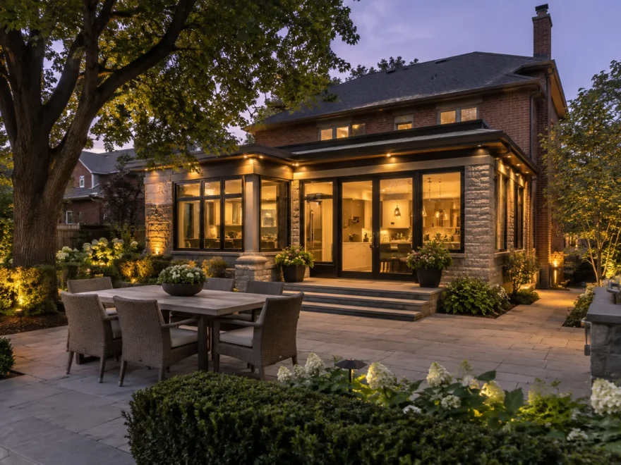 Rear Addition Framed by Mature Trees