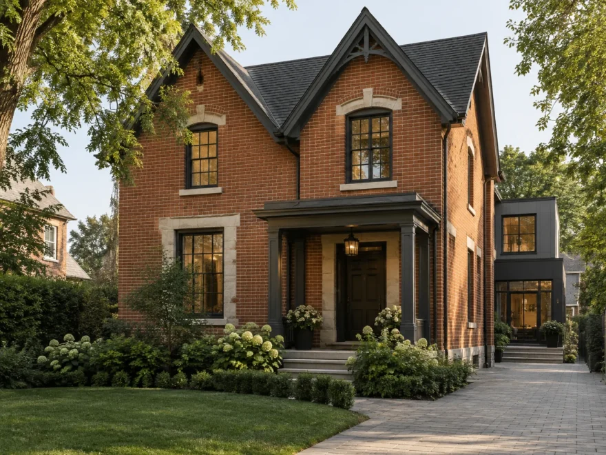 Traditional Brick House with Side Wing