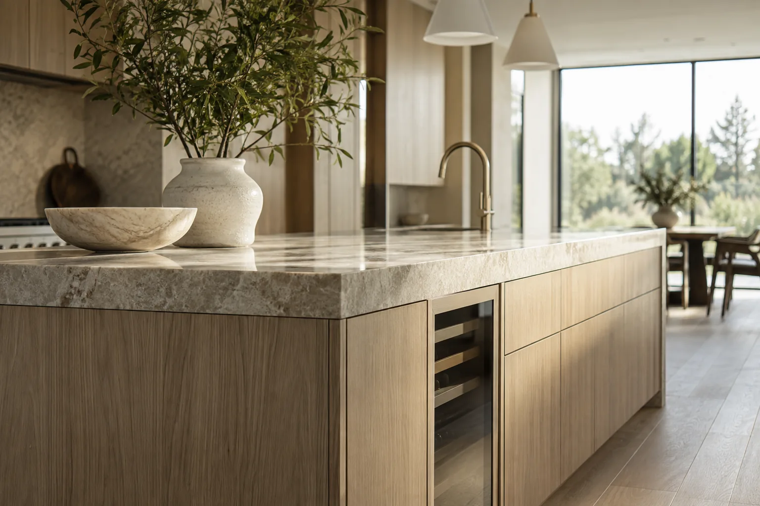 White Oak Island and Stone Counter
