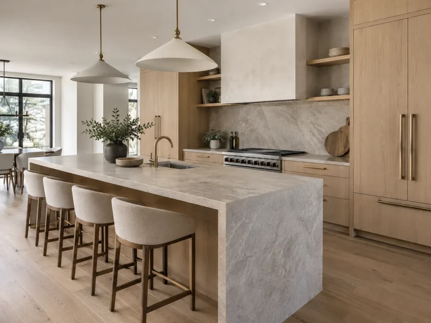 Kitchen Extension with Long Stone Island