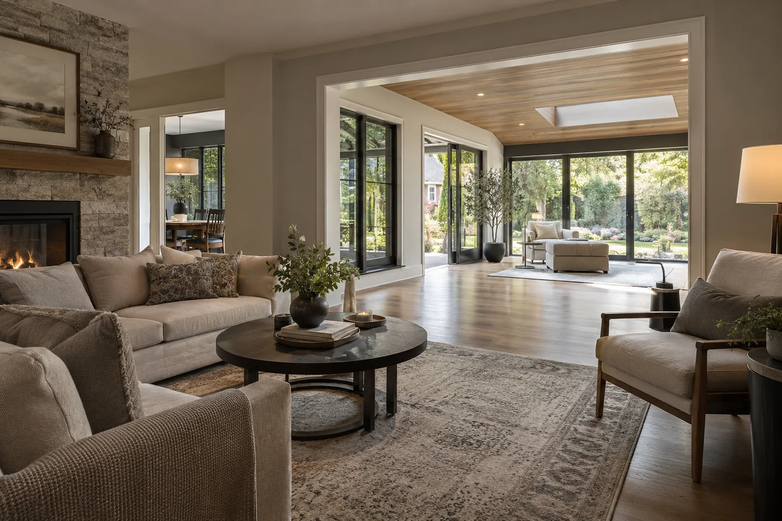 Continuous Living Space Across Addition