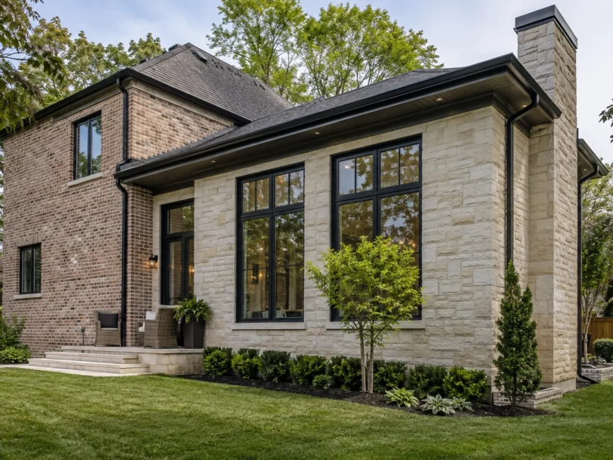 Stone Side Wing with Matching Roof