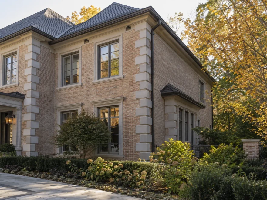 Limestone and Brick Side Addition