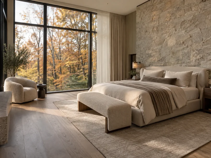 Bedroom with Garden-Facing Windows