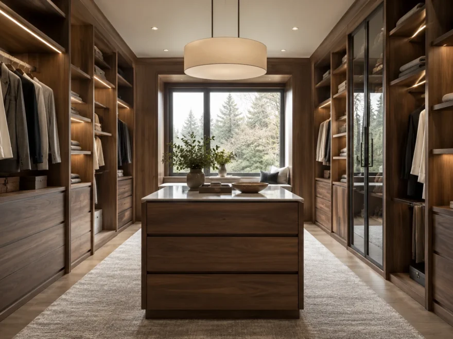 Custom Walnut Dressing Room