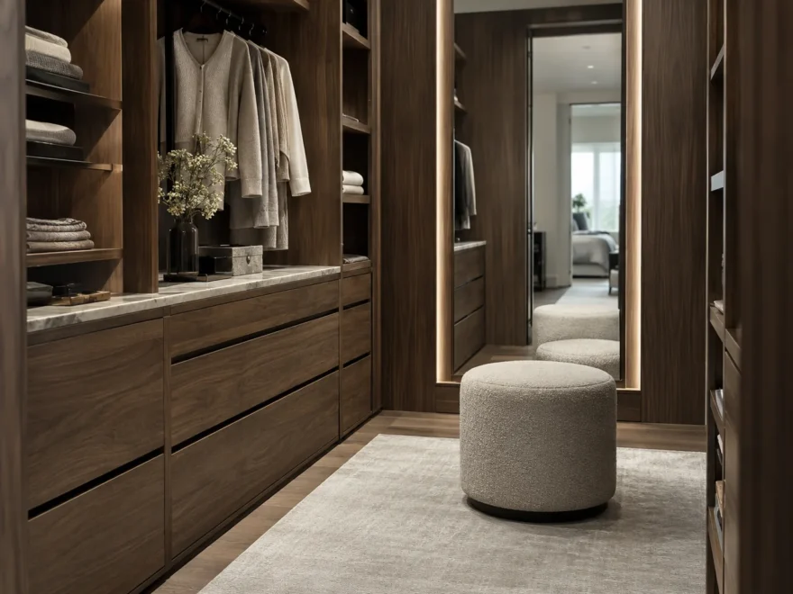 Walnut Wardrobe and Dressing Area