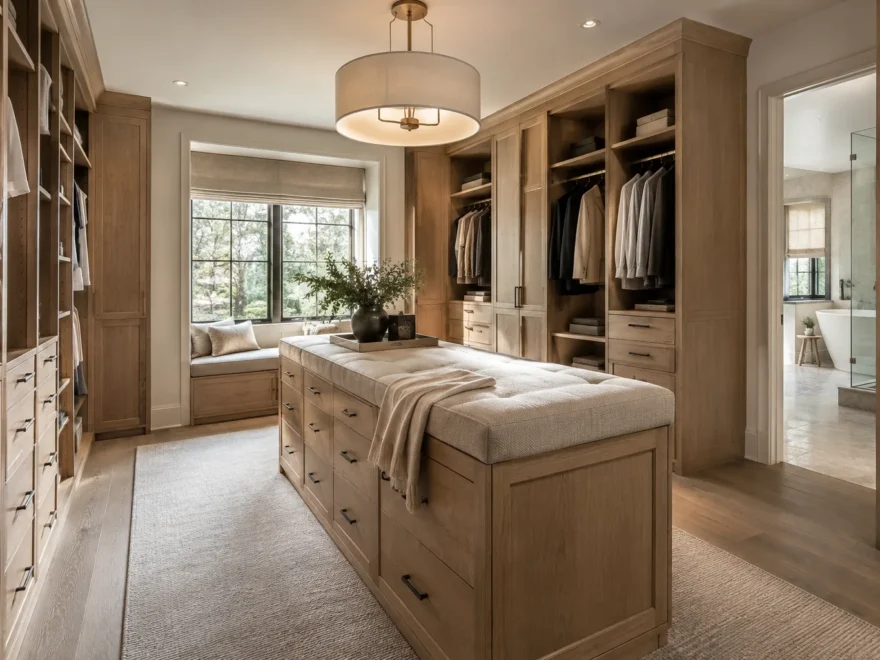 Oak Dressing Room with Central Island